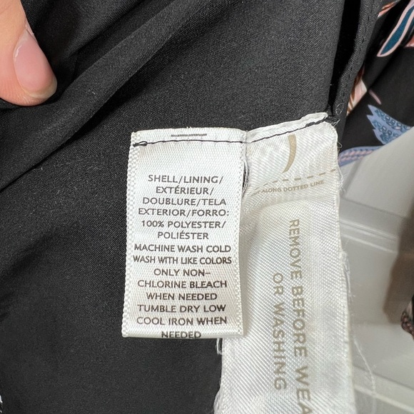 Loft Women's Size 8 Black Bird Print Long Sleeve Knee Length Dress - Picture 12 of 14